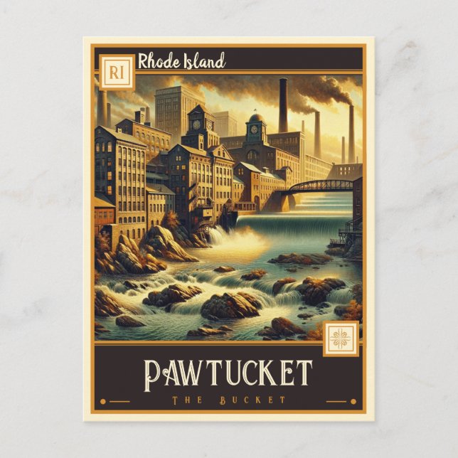 Pawtucket, Insel Rhode | VINTAG Postkarte (Vorderseite)