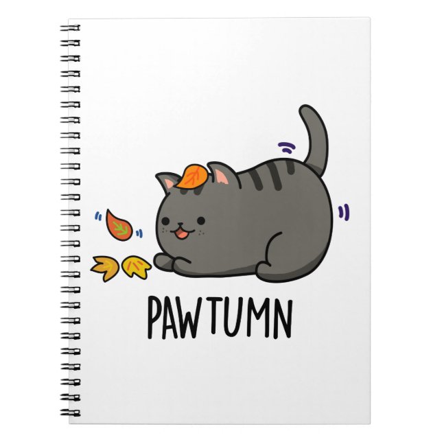 Pawtumn niedlich Herbst Kitty Cat Pub Notizblock (Vorderseite)