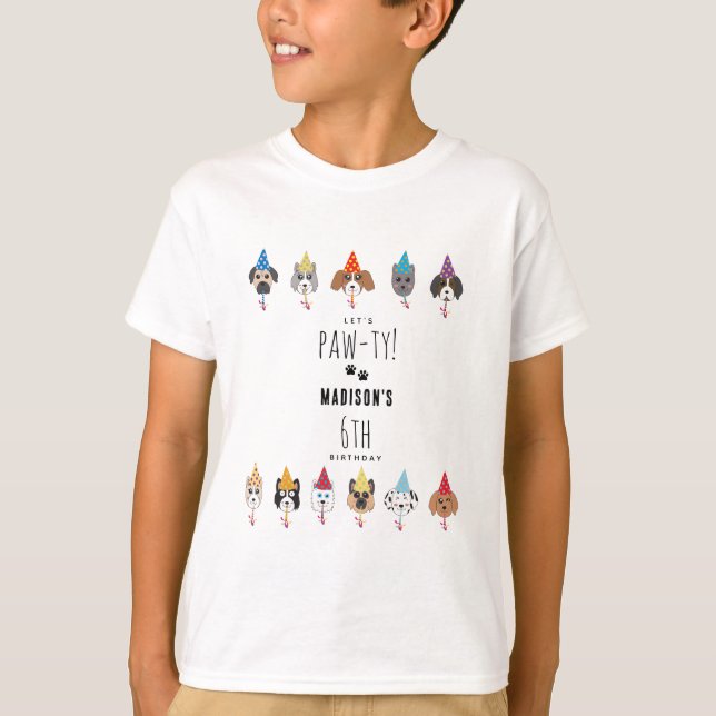Pawty Cute Dogs Birthday Party  T-Shirt (Vorderseite)
