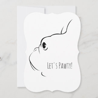 Pawty French Bulldog Invitation Cartes