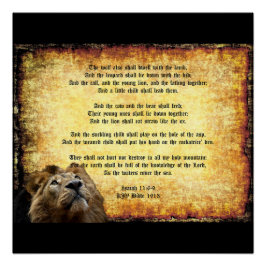 Pax Christos, Löwe mit Isaiah 11:6-9 Poster