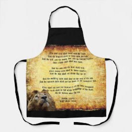 Pax Christos, Löwe mit Isaiah 11:6-9 Schürze