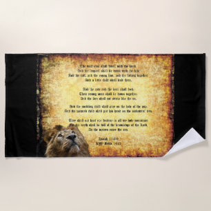 Pax Christos, Löwe mit Isaiah 11:6-9 Strandtuch
