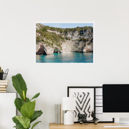 Paxos Caves Greece Coastal Wall Art Poster