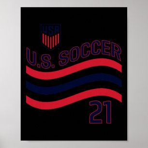 Paxten Aaronson 21 Weiß Usmnt Offiziell Lizensiert Poster