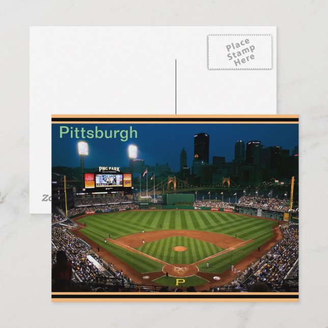 Pay Post Card PNC Park bei Nacht Postkarte (Vorne/Hinten)