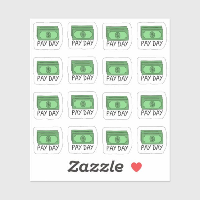 Payday Paycheck Planner Finance Tracker Planner Aufkleber (Blatt)