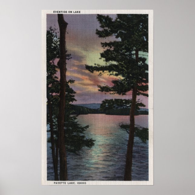 Payette Lake, ID - Evintide am Lake Scene Poster (Vorne)