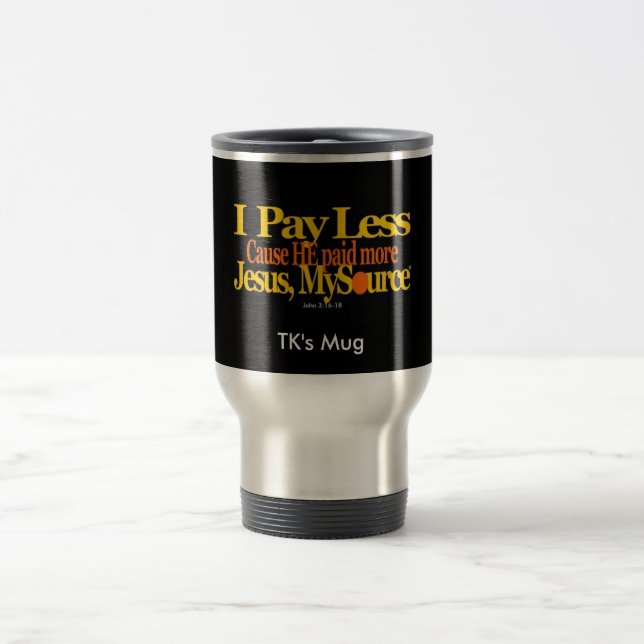 Payez moins de tasse chrétienne 15oz de voyage (Centre)