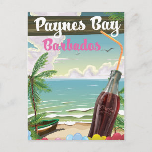 Paynes Bay Barbados Vintages Reiseplakat Postkarte