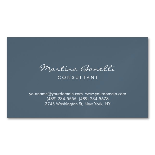 Payne's Graufarbige Minimalistische Script-Visiten Magnetische Visitenkarte (Vorderseite)