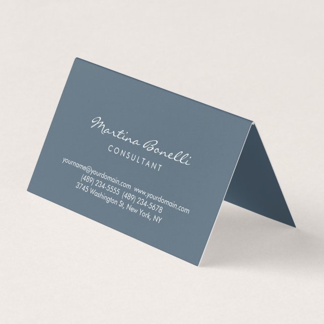 Payne's Graufarbige Minimalistische Script-Visiten Visitenkarten (Vorderseite)