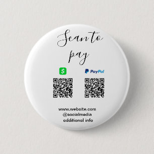 Paypal Cashapp Scan zum Bezahlen QR Geschäftsname Button