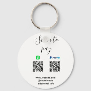 Paypal Cashapp Scan zum Bezahlen QR Geschäftsname  Schlüsselanhänger