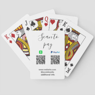 Paypal Cashapp Scan zum Bezahlen QR Geschäftsname  Spielkarten