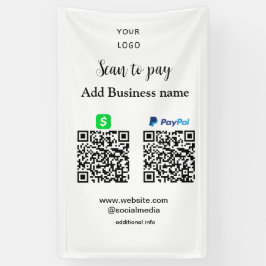 Paypal Cashapp Scan zur Zahlung von QR Name hinzuf Banner