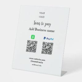 Paypal Cashapp Scan zur Zahlung von QR Name hinzuf Sockelschild