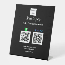 Paypal Cashapp Scan zur Zahlung von QR Name hinzuf Sockelschild
