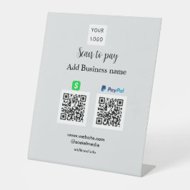 Paypal Cashapp Scan zur Zahlung von QR Name hinzuf Sockelschild