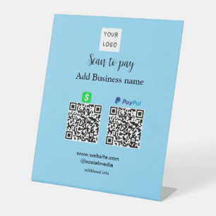 Paypal Cashapp Scan zur Zahlung von QR Name hinzuf Sockelschild