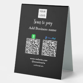 Paypal Cashapp Scan zur Zahlung von QR Name hinzuf Tischaufsteller