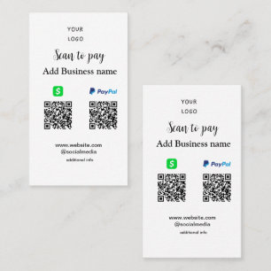 Paypal Cashapp Scan zur Zahlung von QR Name hinzuf Visitenkarte