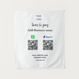 Paypal Cashapp Scan zur Zahlung von QR Name hinzuf Wandteppich