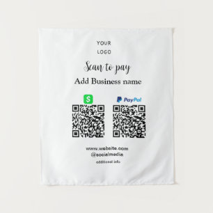 Paypal Cashapp Scan zur Zahlung von QR Name hinzuf Wandteppich