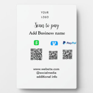 Paypal Cashapp Venmo-Scan zum Bezahlen QR-Geschäft Fotoplatte