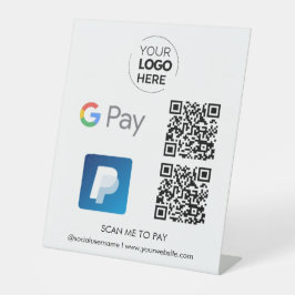 Paypal Google Pay QR Code Zahlung | Zur Bezahlung  Sockelschild