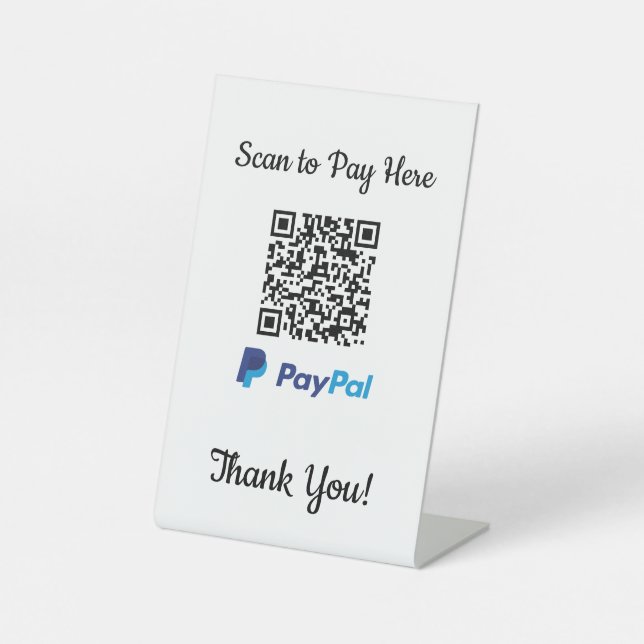 Paypal Mobile Payment | Zur Bezahlung scannen Sockelschild (Vorderseite)