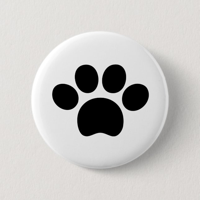 Paypal Print Cat Hund niedlich schwarz-weiß Button (Vorderseite)