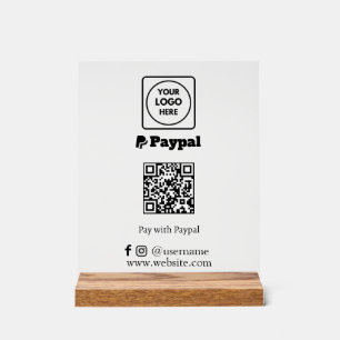 PayPal-QR-Code   Individuelles Scan-to-Pay-Firmenl Acrylschild