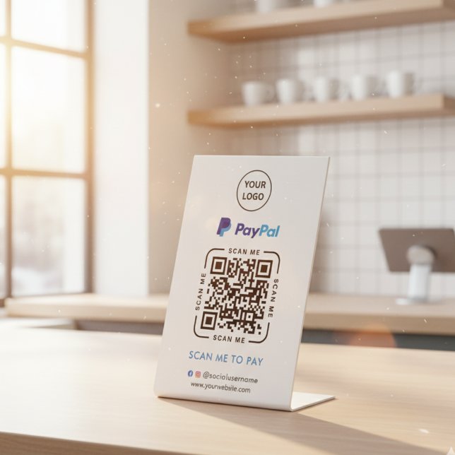 PayPal QR Code Payment | Scan to Pay Business Logo Sockelschild (Von Creator hochgeladen)