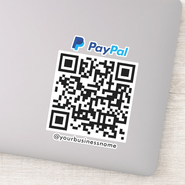 PayPal QR Code Payment Scan zu bezahlen weiß Aufkleber (Detail)