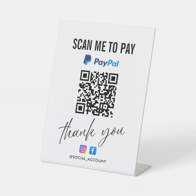 PAYPAL QR CODE SCAN ZU BEZAHLEN DANK SOCKELSCHILD (Vorderseite)
