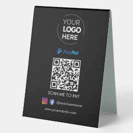 Paypal QR Code Zahlung | Scannen, um schwarz zu be Tischaufsteller