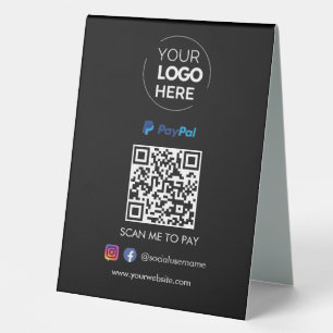Paypal QR Code Zahlung Scannen, um schwarz zu be Tischaufsteller