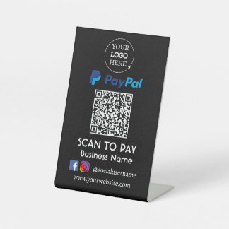 Paypal QR Code Zahlung | Zur Bezahlung scannen Sockelschild