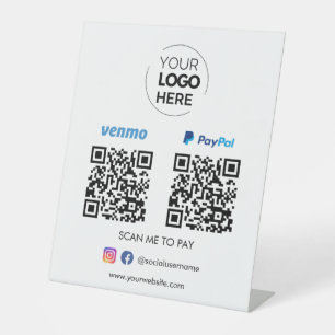 Paypal Venmo QR Code Zahlung   Zur Bezahlung scann Sockelschild