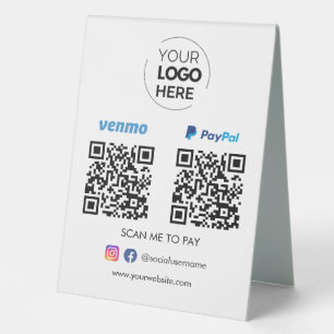 Paypal Venmo QR Code Zahlung Zur Bezahlung scann Tischaufsteller