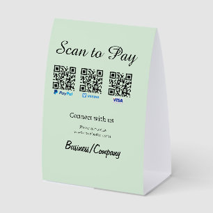 PayPal Venmo Visa-Karte scannen um per QR Social M Tischaufsteller