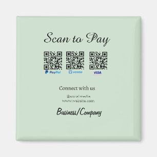 PayPal Venmo Visa-Karte Scannen zum Bezahlen QR So Magnet