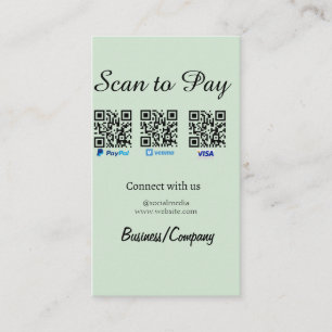 PayPal Venmo Visa-Karte Scannen zum Bezahlen QR So Visitenkarte