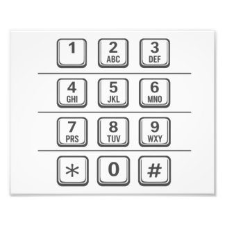 Payphone/ATM Numbers Keypad Illustration (Gray) Fotodruck