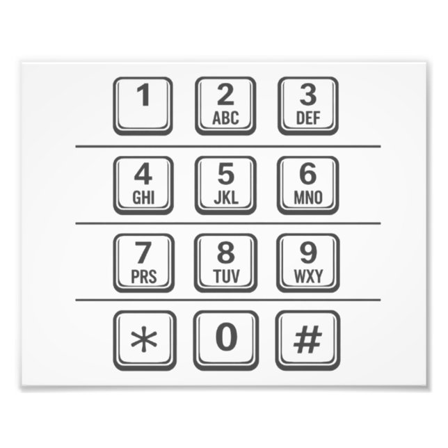 Payphone/ATM Numbers Keypad Illustration (Gray) Fotodruck (Vorne)
