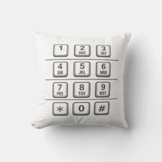 Payphone/ATM Numbers Keypad Illustration (Gray) Kissen