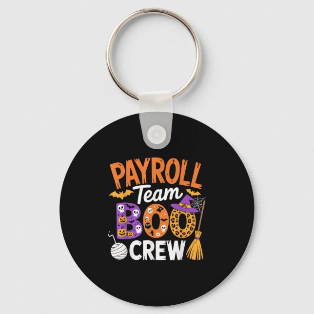 Payroll Team Boo Crew Halloween Matching Soky Outf Schlüsselanhänger (Vorderseite)