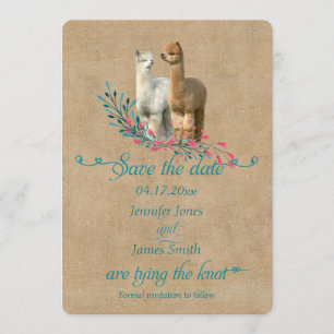 Pays Alpaca Enregistrer la date Invitations