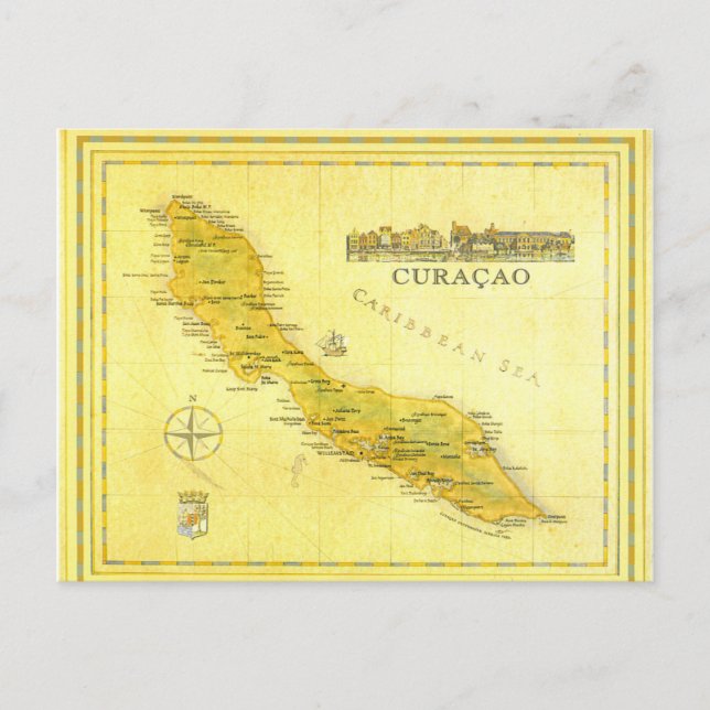 Pays-Bas Antilles, Curacao Carte (papier) (Devant)